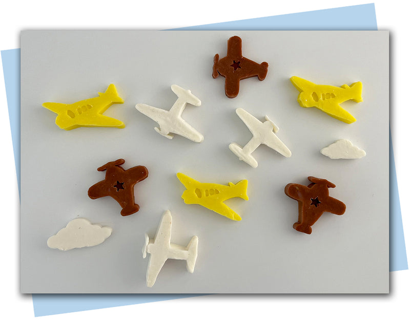 different airplane extruder disc designs plus a cloud extruder disc