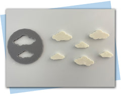 different airplane extruder disc designs plus a cloud extruder disc