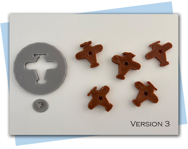 different airplane extruder disc designs plus a cloud extruder disc