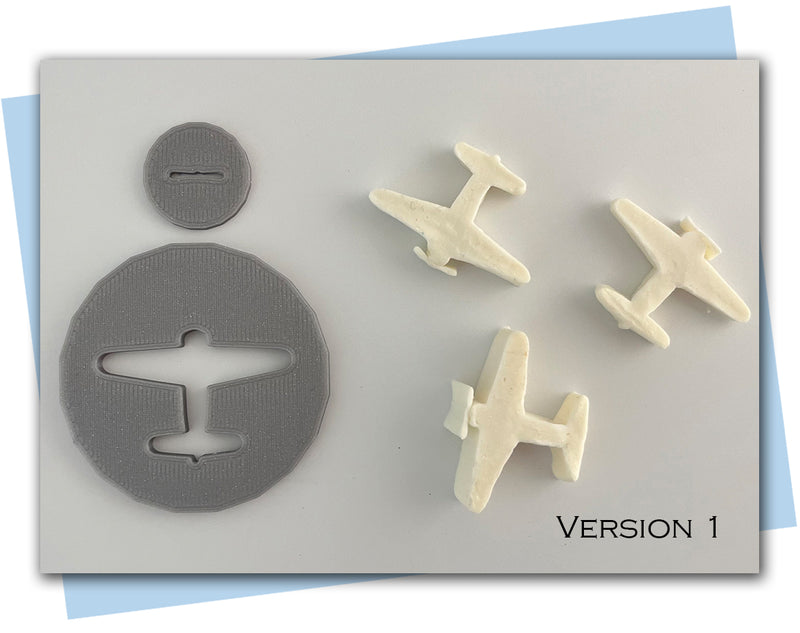 different airplane extruder disc designs plus a cloud extruder disc