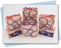 Blutterfly soap with pink/purple wave embeds