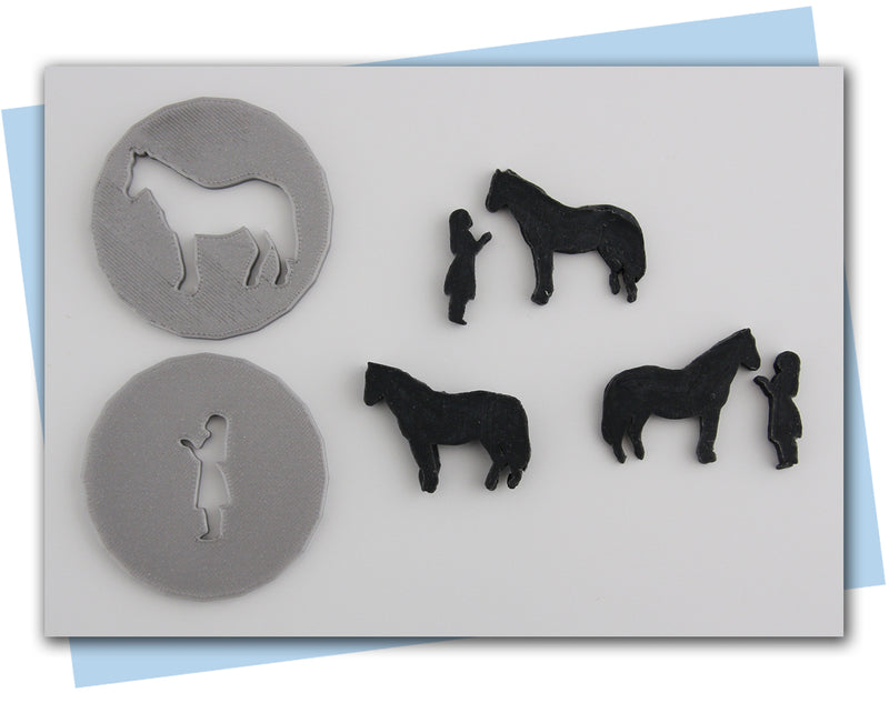 Horse and girl extruder disc set