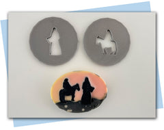 Mary on a donkey and joseph walking extruder disc