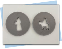 Mary on a donkey and joseph walking extruder disc