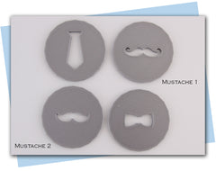 tie, bowtie, mustache extruder discs soap embeds