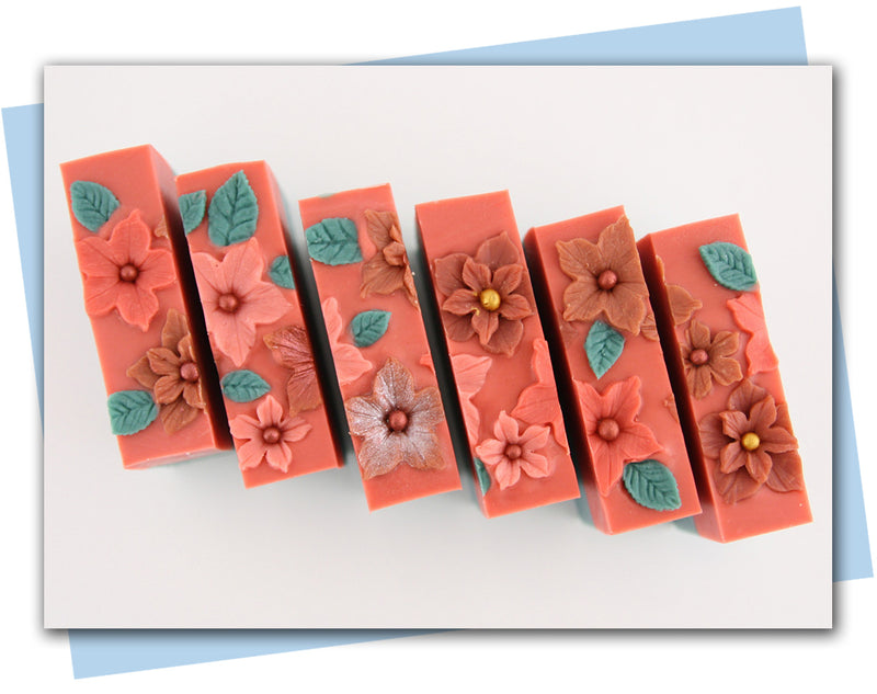 bars of soap with poinsettias