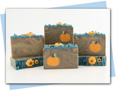 pumpkin soap with a swirl and pumpkin embed