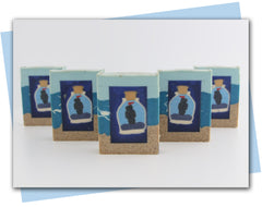Ship in Bottle inside an ocean scene frame bars of soap