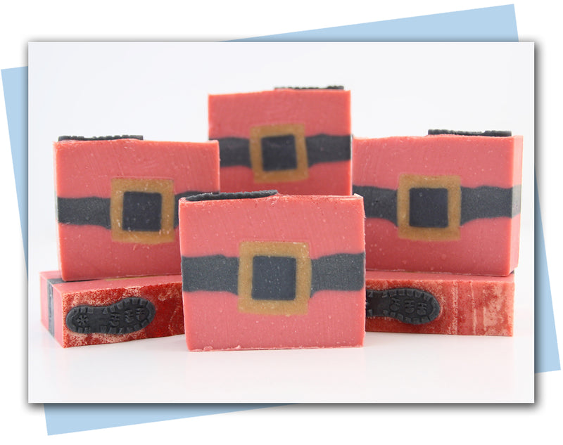 Bars of soap that look like santa's belt