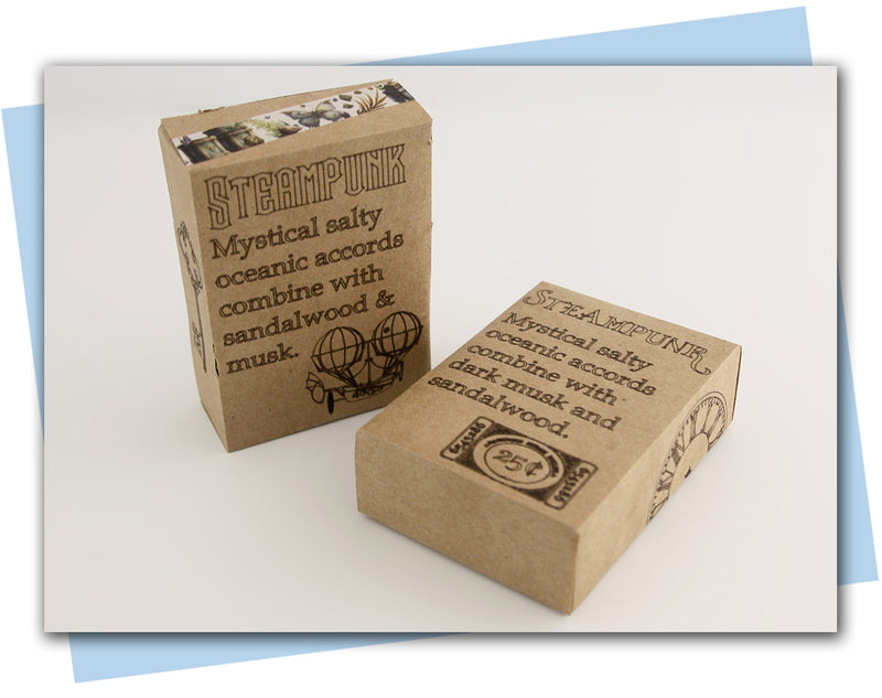 Two cardboard boxes labeled 'Mystery' with descriptive text on a light background.