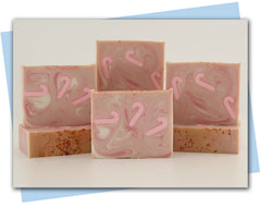 pink swirled bar with pink candy cane embeds