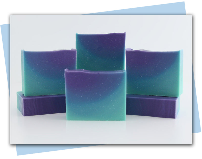 teal aqua purple ombre bar soap design