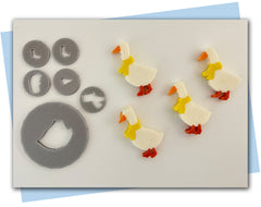Winter duck wearing a scarf extruder disc set