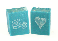 Wedding Favors: half bars of soap packaged in organza bags