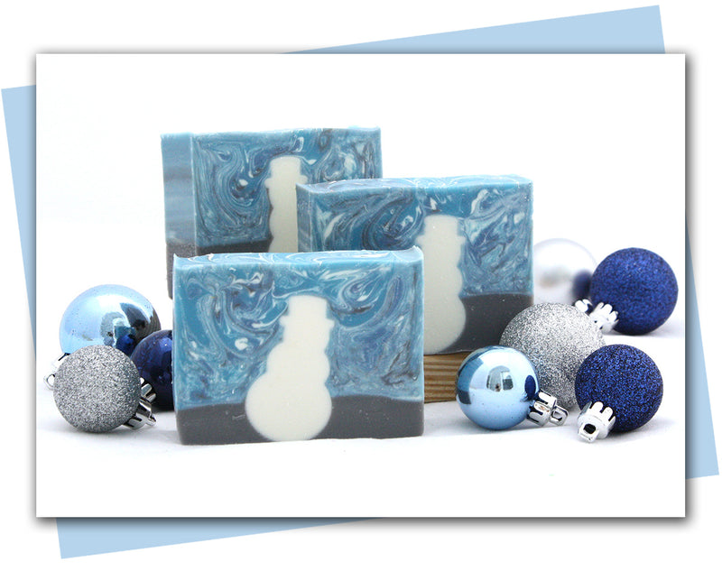 bars of soap with snowmen design