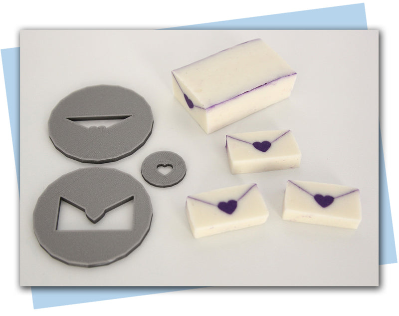 Envelope extruder discs pieces with bar of soap example