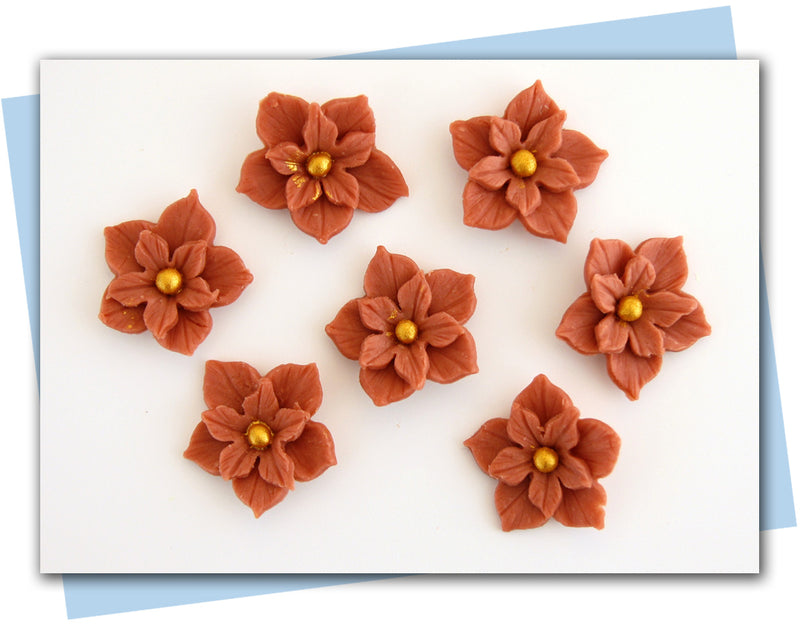 layered flower soap embeds maroon 