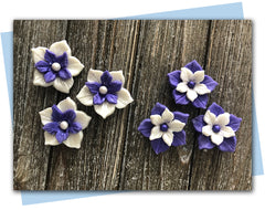 layered flower soap embeds purple