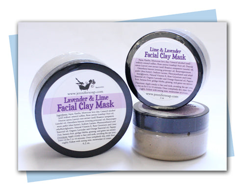 Lavender & Lime Facial Clay Mask in jar