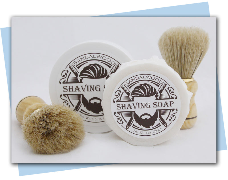 Shaving Soap: Sandalwood jar and puck