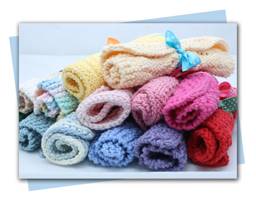 Hand Knitted Dishcloths, Cotton Washcloths, Dish Cloths, Wash